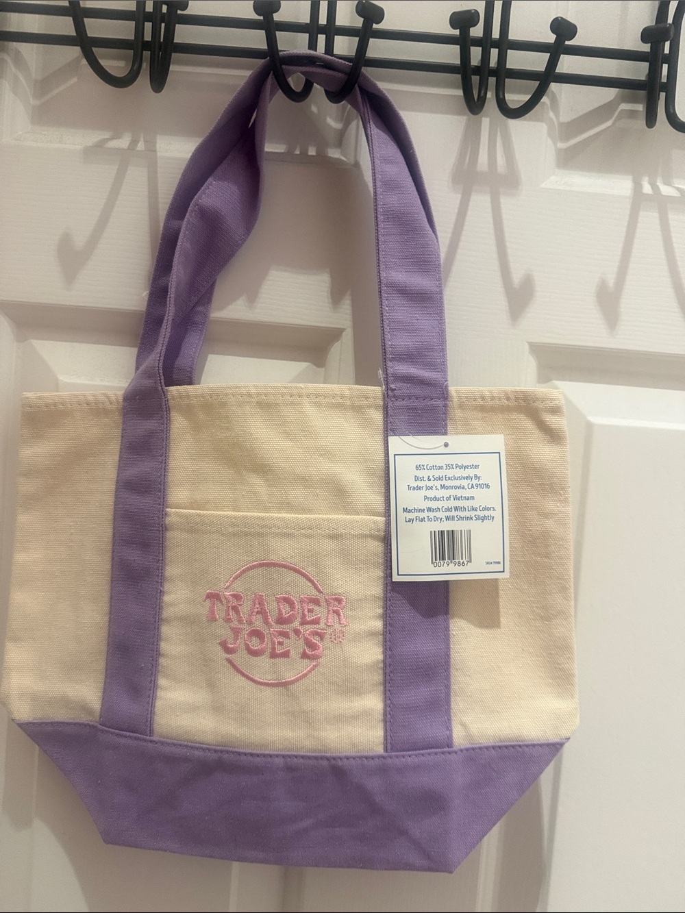 Trader Joe's Lavender-Accent Canvas Tote